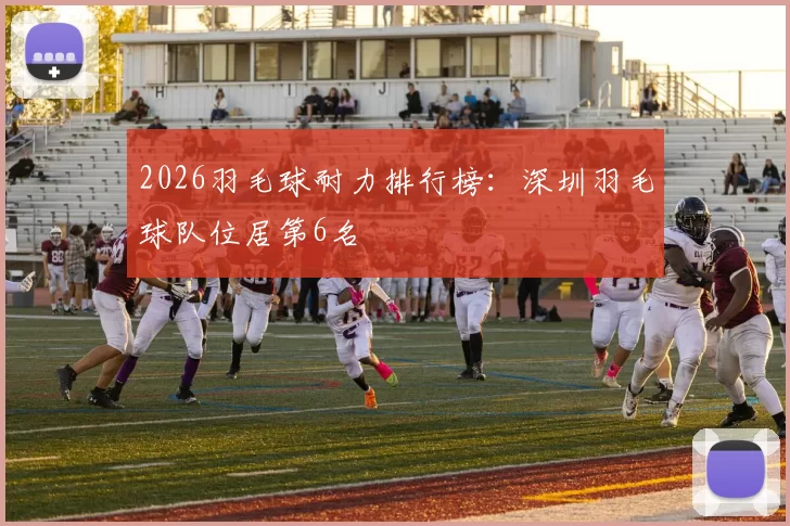 2026羽毛球耐力排行榜：深圳羽毛球队位居第6名